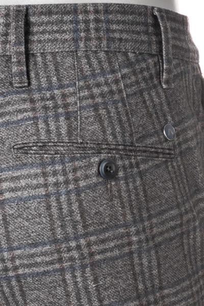 Alberto Hose Rob, Slim Fit, Jersey, Grau-blau Kariert – Bild 2