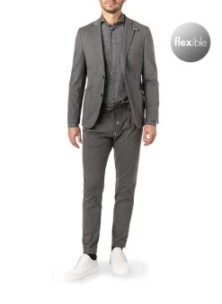 Baldessarini Anzug, Slim Fit, Jersey Halbgefüttert, Dunkelgrau Meliert