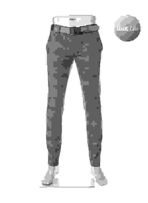 Alberto Hose Rob, Slim Fit, Jersey, Braun-dunkelgrau Kariert – Bild 7