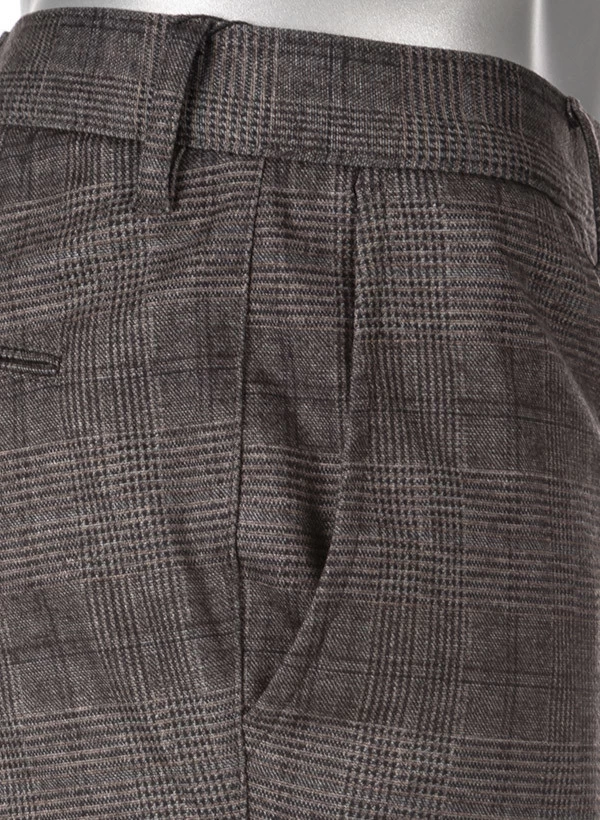 Alberto Hose Rob, Slim Fit, Jersey, Braun-dunkelgrau Kariert – Bild 3