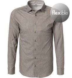 Hemd, Jersey, Braun Gemustert