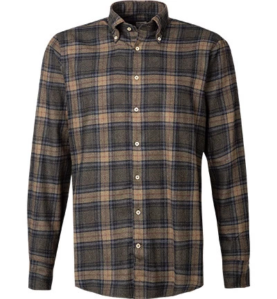 Stenströms Hemd, Fitted Body, Flanell, Grün Kariert