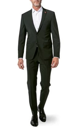 ROY ROBSON Anzug, Extra Slim Fit, Schurwoll-Stretch, Dunkelgrün
