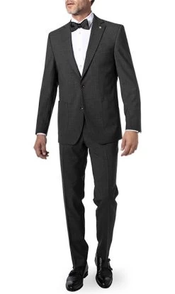 CARL GROSS Anzug, Schurwolle, Anthrazit Meliert