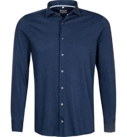 OLYMP Hemd, Body Fit, Jersey, Marineblau