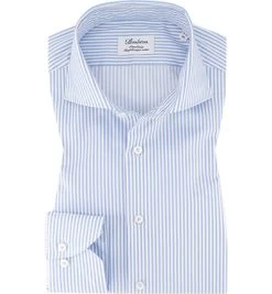 Stenströms Hemd, Fitted Body, Twill, Hellblau-weiß Gestreift