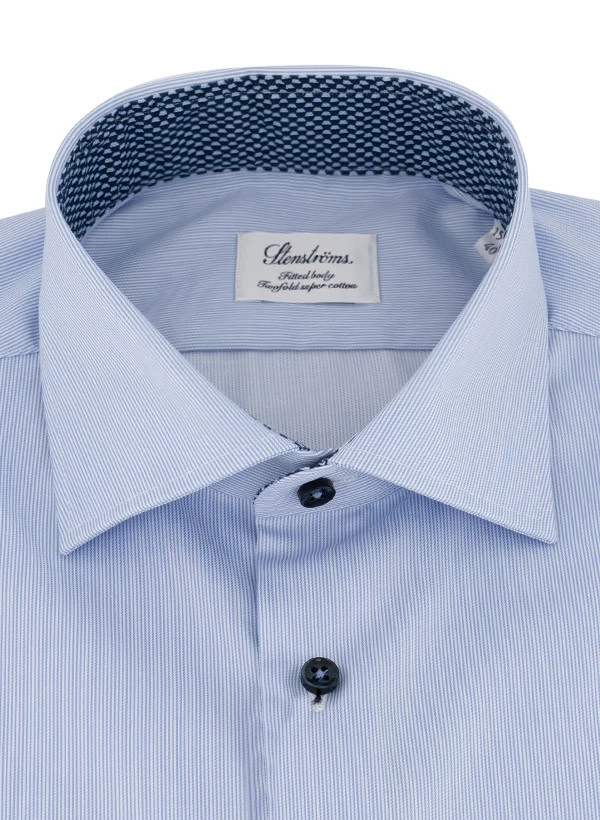 Stenströms Hemd, Fitted Body, Baumwolle, Hellblau Gestreift – Bild 2