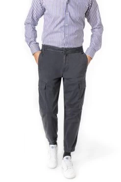 BOSS ORANGE Cargohose, Baumwolle, Dunkelblau