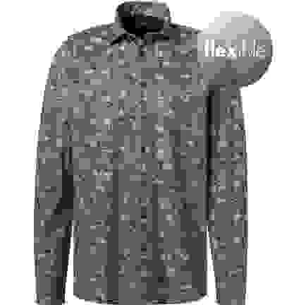 OLYMP Hemd, Modern Fit, Jersey Geruchshemmend, Braun Gemustert – Bild 4