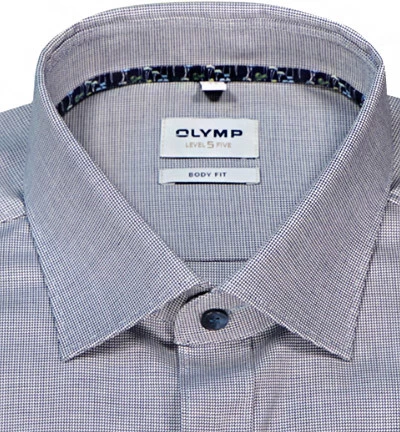 OLYMP Hemd, Body Fit, Baumwoll-Stretch, Extra Langer Arm, Marineblau Meliert – Bild 3