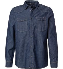 7 For All Mankind Jeanshemd, Baumwolle, Dunkelblau