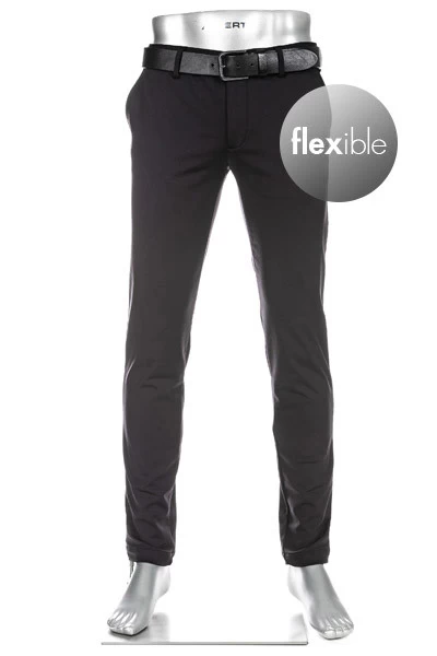 Alberto Hose Jump, Slim Fit, Funktionsfaser Mit Fleeceinnenseite, Schwarz
