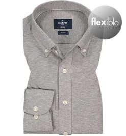 Hackett Hemd, Slim Fit, Piqué, Grau Meliert
