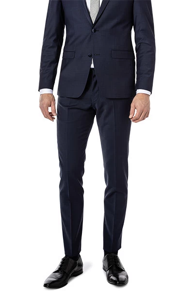 ROY ROBSON Hose, Extra Slim Fit, Schurwolle, Tintenblau Kariert