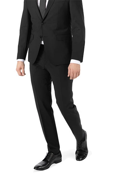 Hose Genius, Slim Fit, Schurwoll-Stretch, Schwarz – Bild 2