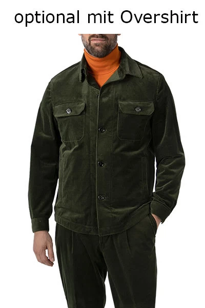 Bundfaltenhose Perin, Relaxed Fit, Cord, Dunkelgrün – Bild 2