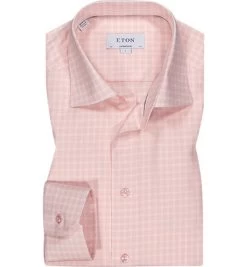ETON Hemd, Contemporary Fit, Baumwolle, Rosa Kariert