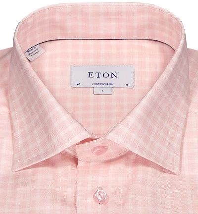 ETON Hemd, Contemporary Fit, Baumwolle, Rosa Kariert – Bild 3