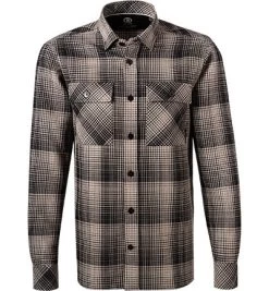 Bogner Hemd, Relaxed Fit, Baumwolle, Braun Gemustert