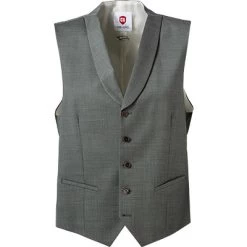 Weste, Slim Fit, Schurwoll-Stretch, Salbei Meliert