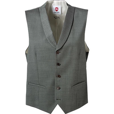 Weste, Slim Fit, Schurwoll-Stretch, Salbei Meliert