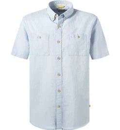 Camel Active Kurzarmhemd, Regular Fit, Leinen-Baumwolle, Bleu
