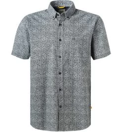 Camel Active Kurzarmhemd, Regular Fit, Baumwolle, Tintenblau Gemustert