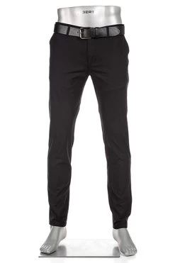 Alberto Chino Rob, Slim Fit, Baumwolle, Schwarz