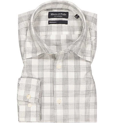 Marc O'Polo Hemd, Regular Fit, Bio Baumwolle, Weiß-schwarz Kariert