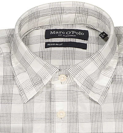 Marc O'Polo Hemd, Regular Fit, Bio Baumwolle, Weiß-schwarz Kariert – Bild 2