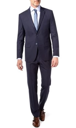 Anzug, Modern Fit, Schurwoll-Stretch, Navy