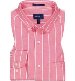 Gant Hemd, Regular Fit, Bio Baumwolle, Rosa-weiß Gestreift