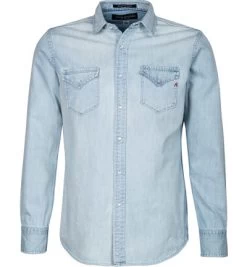 Replay Jeanshemd, Bio Baumwolle, Hellblau