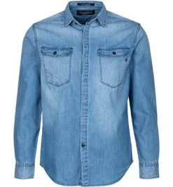 Replay Jeanshemd, Baumwolle, Mittelblau