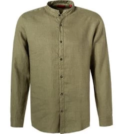 Hugo Hemd, Slim Fit, Reines Leinen, Olivgrün