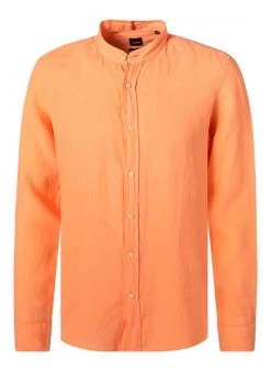 BOSS ORANGE Hemd, Regular Fit, Reines Leinen, Orange
