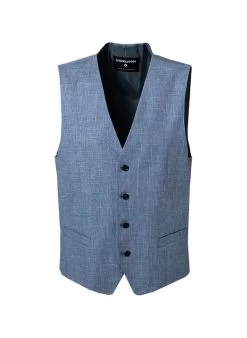 Strellson Weste, Baumwolle-Leinen, Hellblau Meliert