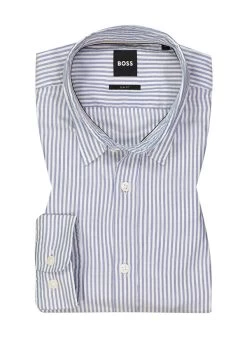 Hemd, Slim Fit, Lyocell, Marine-weiß Gestreift