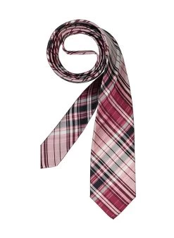 OLYMP Krawatte, Seide, Magenta Gemustert