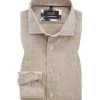 Hemd, Tailored Fit, Reines Leinen, Caramel