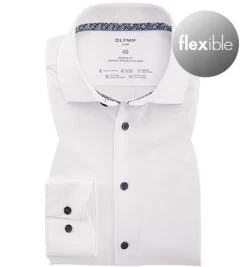 OLYMP Hemd, Modern Fit, Baumwoll-Stretch Clima Contol, Extra Langer Arm, Weiß