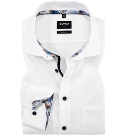 OLYMP Hemd, Modern Fit, Bio Baumwolle, Extra Langer Arm, Weiß