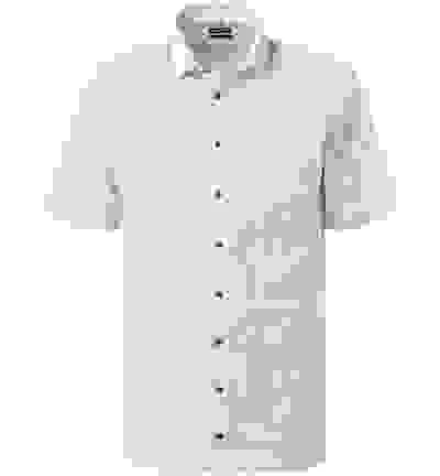 OLYMP Kurzarmhemd, Modern Fit, Baumwolle, Natur-blau Gemustert – Bild 3