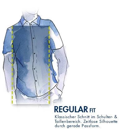 OLYMP Kurzarmhemd, Modern Fit, Baumwolle, Natur-blau Gemustert – Bild 2