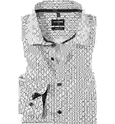 OLYMP Hemd, Modern Fit, Baumwolle, Natur-blau Gemustert – Bild 4