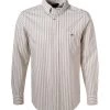Gant Hemd, Regular Fit, Baumwolle-Leinen, Sand-ecru Gestreift