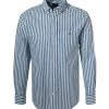 Gant Hemd, Regular Fit, Baumwolle-Leinen, Jeansblau-ecru Gestreift