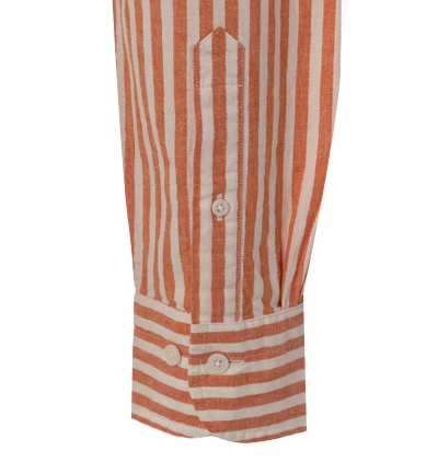 Gant Hemd, Regular Fit, Baumwolle-Leinen, Orange-ecru Gestreift – Bild 2