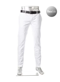 Alberto Chino Rob, Slim Fit, Bio Baumwolle T400®, Weiß