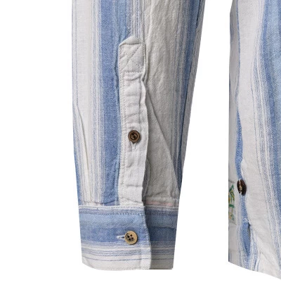 Hemd, Bio Baumwolle-Leinen, Blau-weiß Gestreift – Bild 2